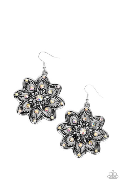 Paparazzi Accessories-Prismatic Perennial Multi Iridescent Floral Earring