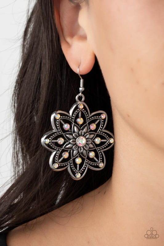 Paparazzi Accessories-Prismatic Perennial Multi Iridescent Floral Earring