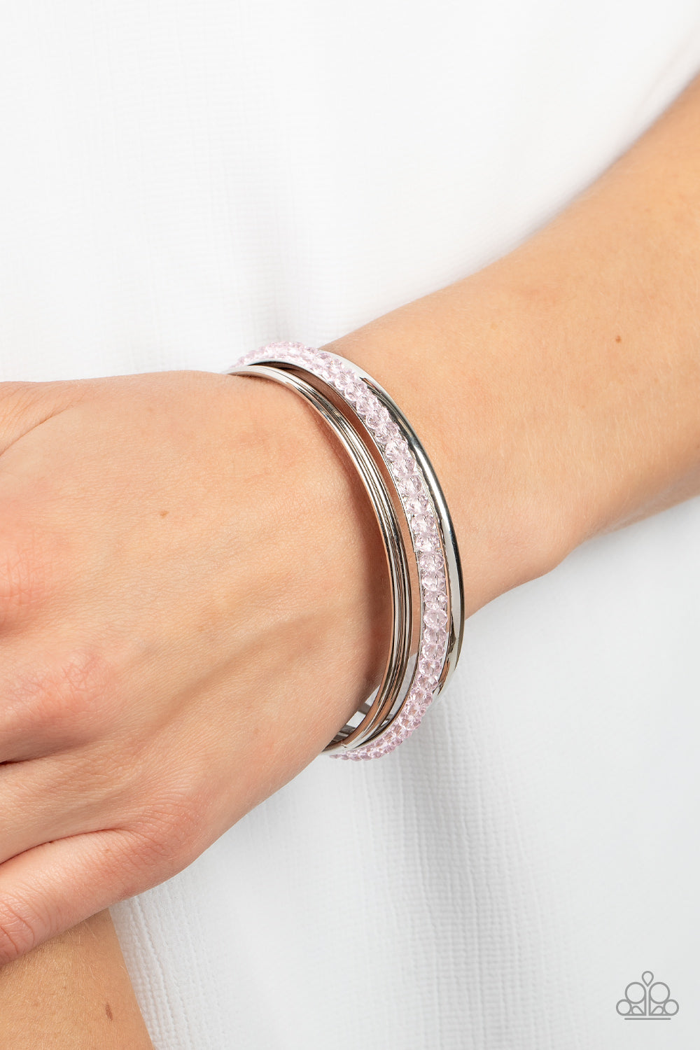 Paparazzi Accessories-Prismatic Pizazz Pink Crystal Bead Bracelet