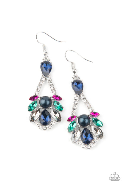 Paparazzi Accessories-Prismatic Presence Multi Rhinestone Earrings