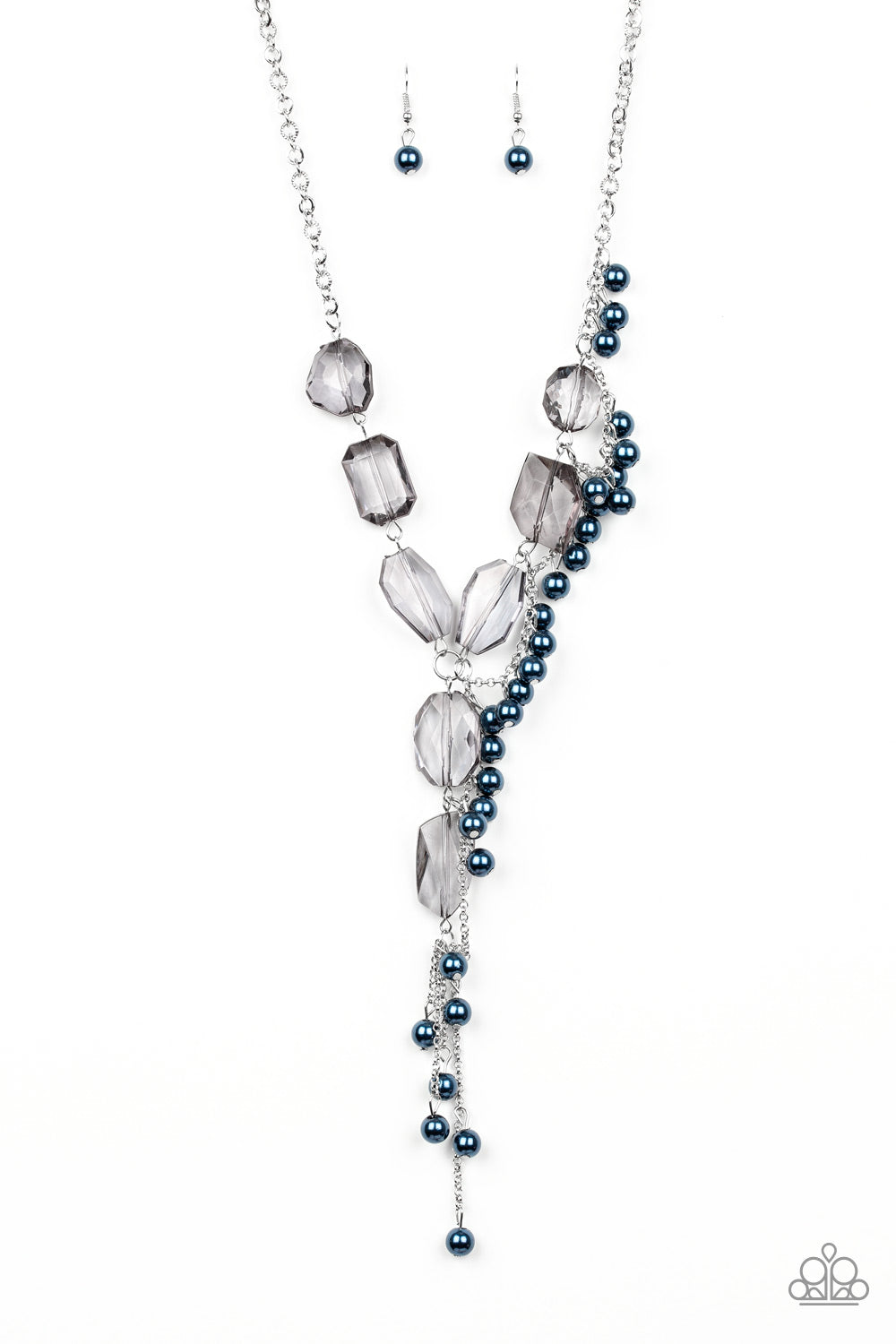 Paparazzi Accessories-Prismatic Princess Blue Pearly Bead Necklace Set