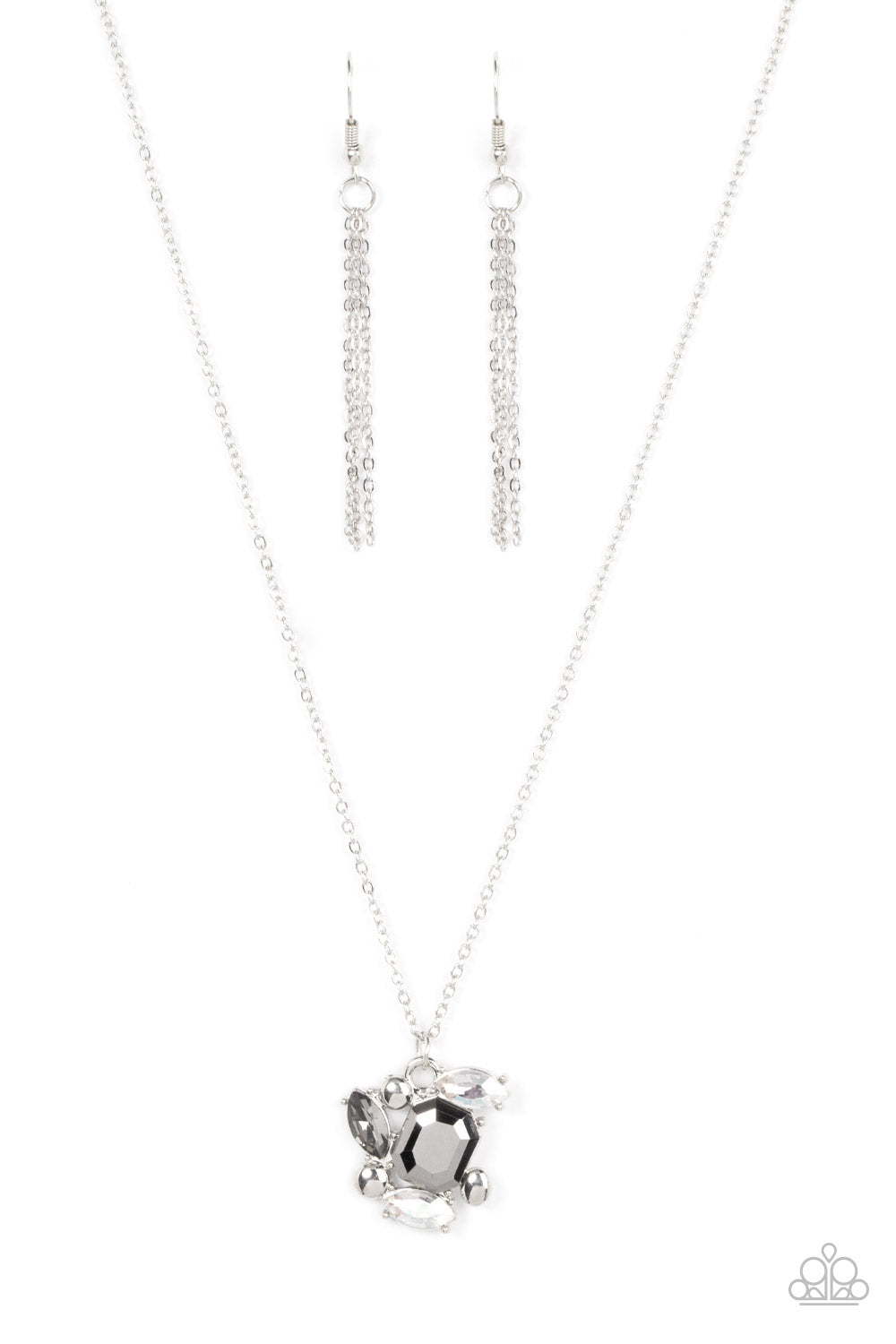 Paparazzi Accessories-Prismatic Projection Silver/Hematite Necklace Set