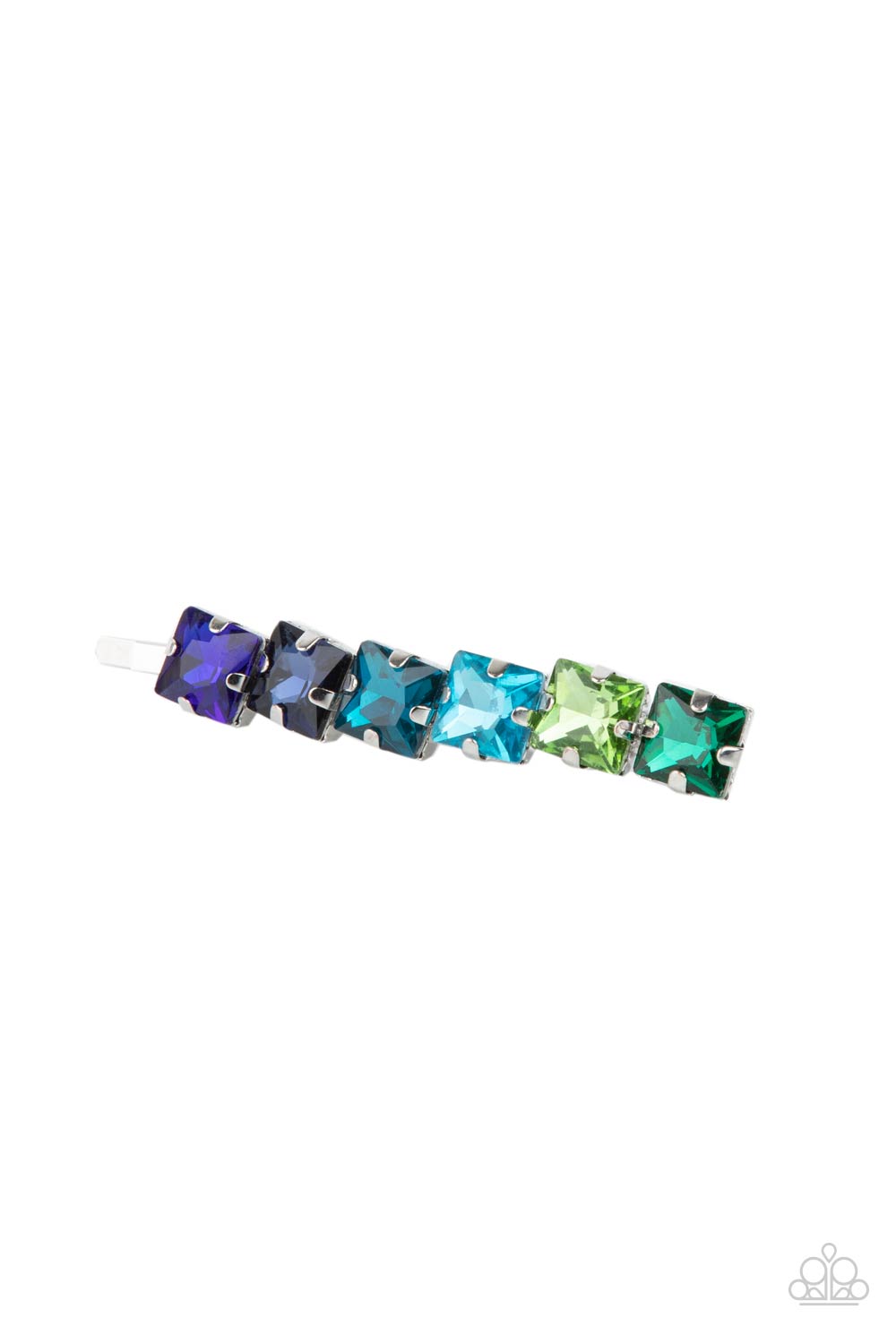 Paparazzi Accessories-Prismatically Pinned Multi Rhinestone Hair Clip