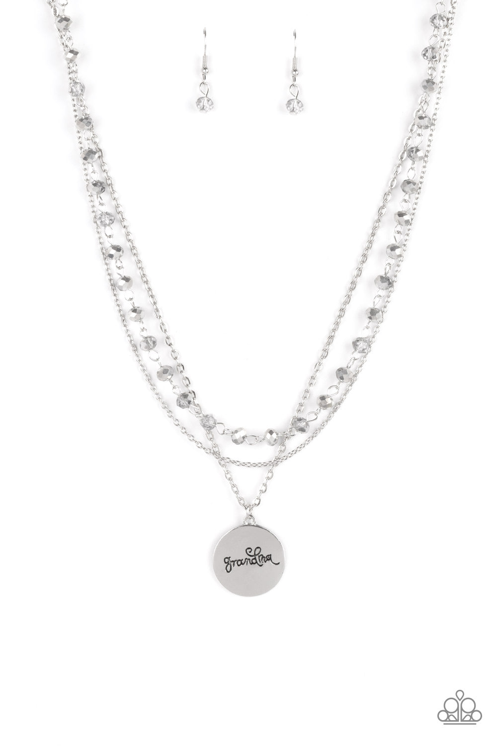 Paparazzi Accessories-Promoted to Grandma Silver Mothers Day Necklace Set