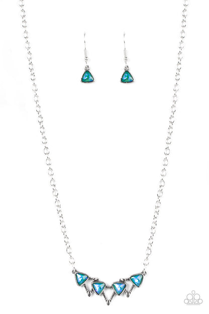 Paparazzi Accessories-Pyramid Prowl Multi Iridescent Necklace Set