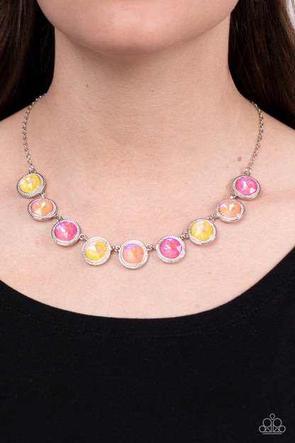 Paparazzi Accessories-Queen of the Cosmos Yellow Daffodil Necklace Set