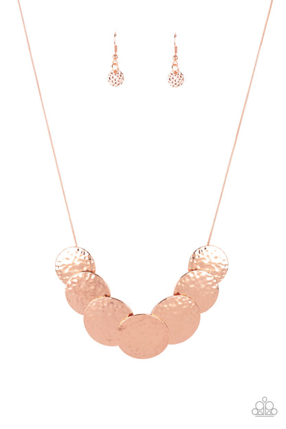 Paparazzi Accessories-RADIAL Waves Copper Disc Necklace Set