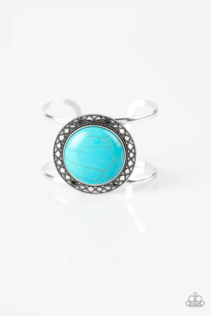 Paparazzi Accessories-RODEO Rage Turquoise Stone Bracelet