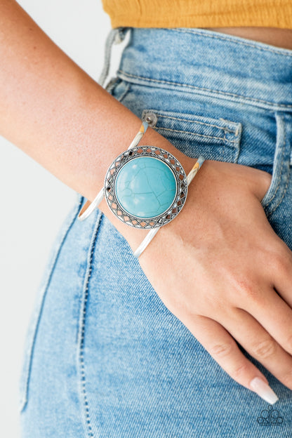 Paparazzi Accessories-RODEO Rage Turquoise Stone Bracelet