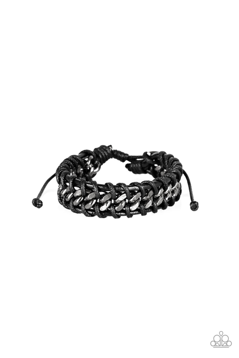Paparazzi Accessories-Racer Edge Shiny Black Chain Bracelet