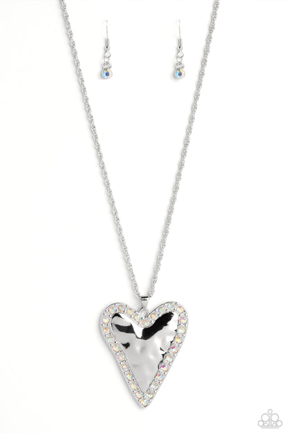 Paparazzi Accessories-Radiant Romeo Multi Iridescent Heart Necklace Set