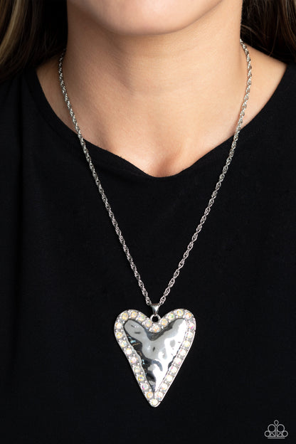 Paparazzi Accessories-Radiant Romeo Multi Iridescent Heart Necklace Set