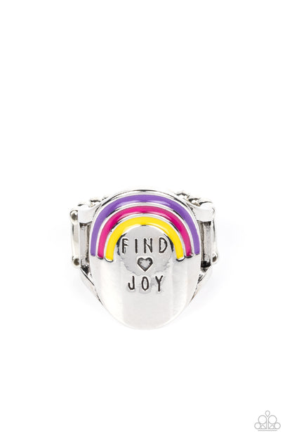 Paparazzi Accessories-Rainbow Of Joy Multi "Find Joy" Oval Heart ring