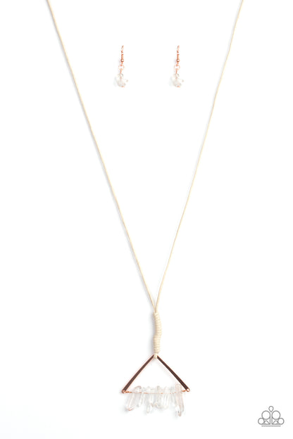 Paparazzi Accessories-Raw Talent Copper Gemstone Necklace Set