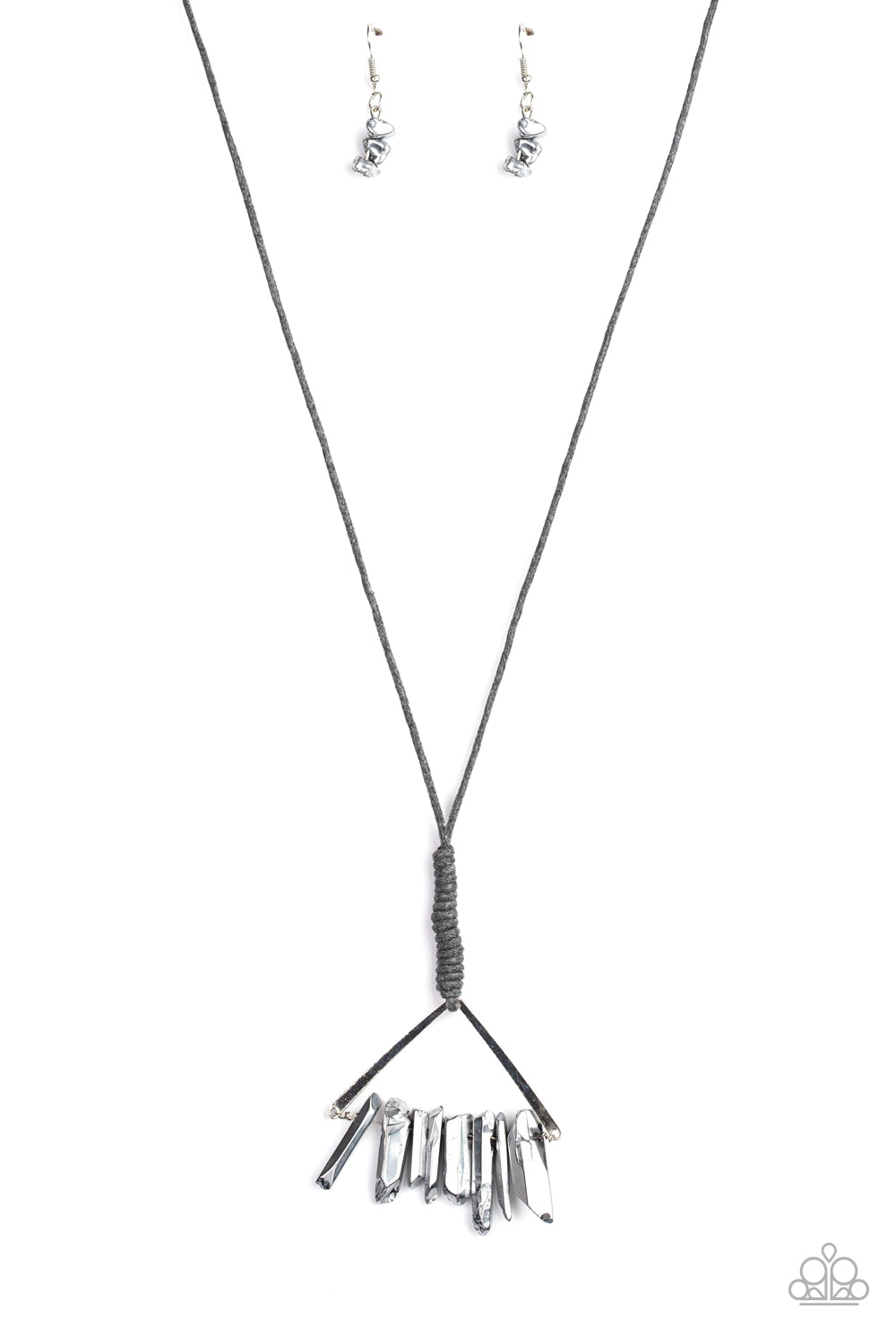 Paparazzi Accessories-Raw Talent Silver Crystal Necklace Set