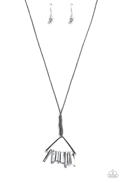 Paparazzi Accessories-Raw Talent Silver Crystal Necklace Set