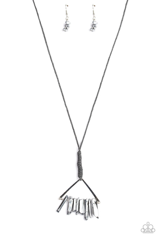 Paparazzi Accessories-Raw Talent Silver Crystal Necklace Set
