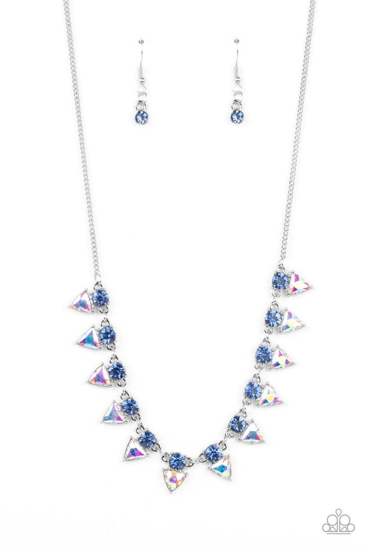 Paparazzi Accessories-Razor-Sharp Refinement Blue Solitaire Necklace Set