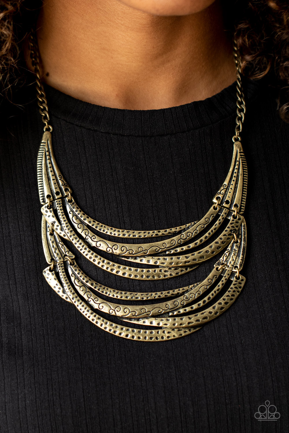 Paparazzi Accessories-Read Between The VINES Brass Necklace Set