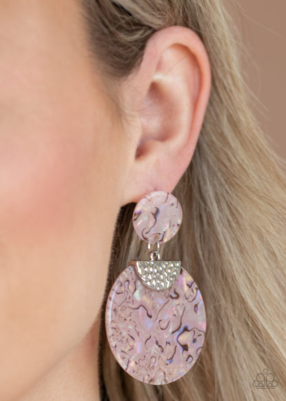 Paparazzi Accessories-Really Retro-politan Pink Earrings