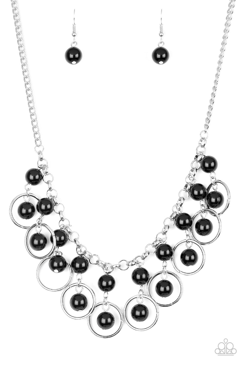 Paparazzi Accessories-Really Rococo Black Necklace Set