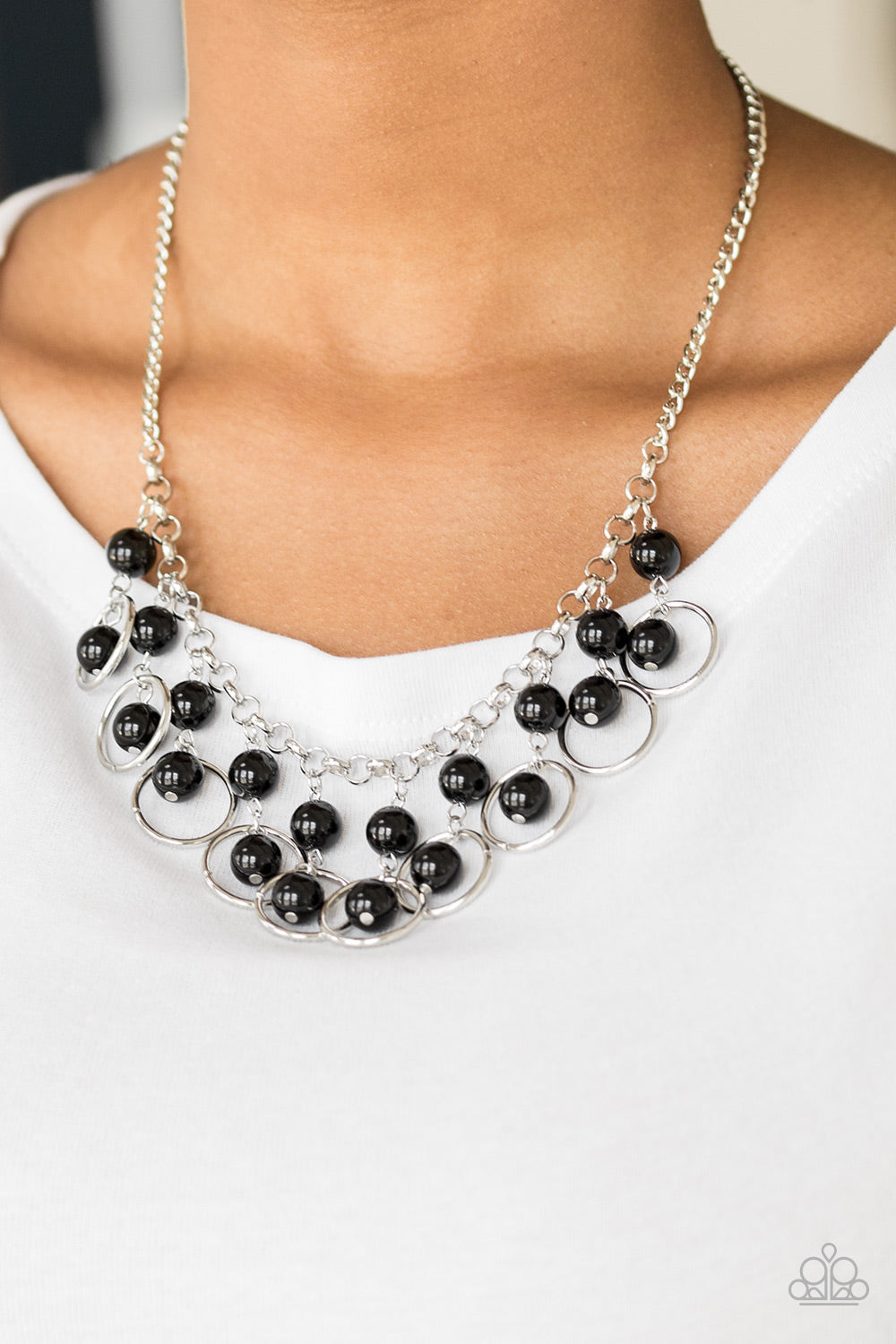 Paparazzi Accessories-Really Rococo Black Necklace Set