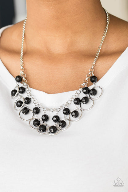 Paparazzi Accessories-Really Rococo Black Necklace Set