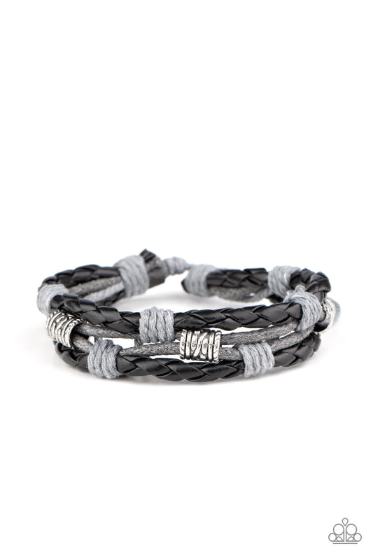 Paparazzi Accessories-Really Rugged Black Bracelet