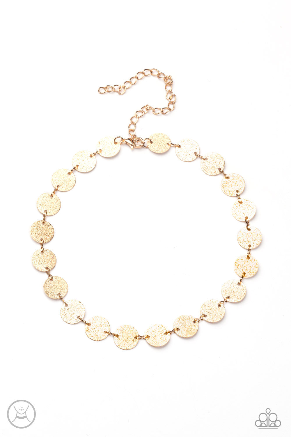 Paparazzi Accessories-Reflection Detection Gold Dainty Discs Necklace Set