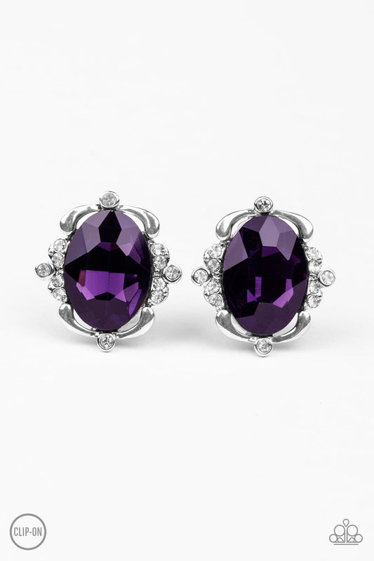 Paparazzi Accessories-Regally Radiant Purple Earrings