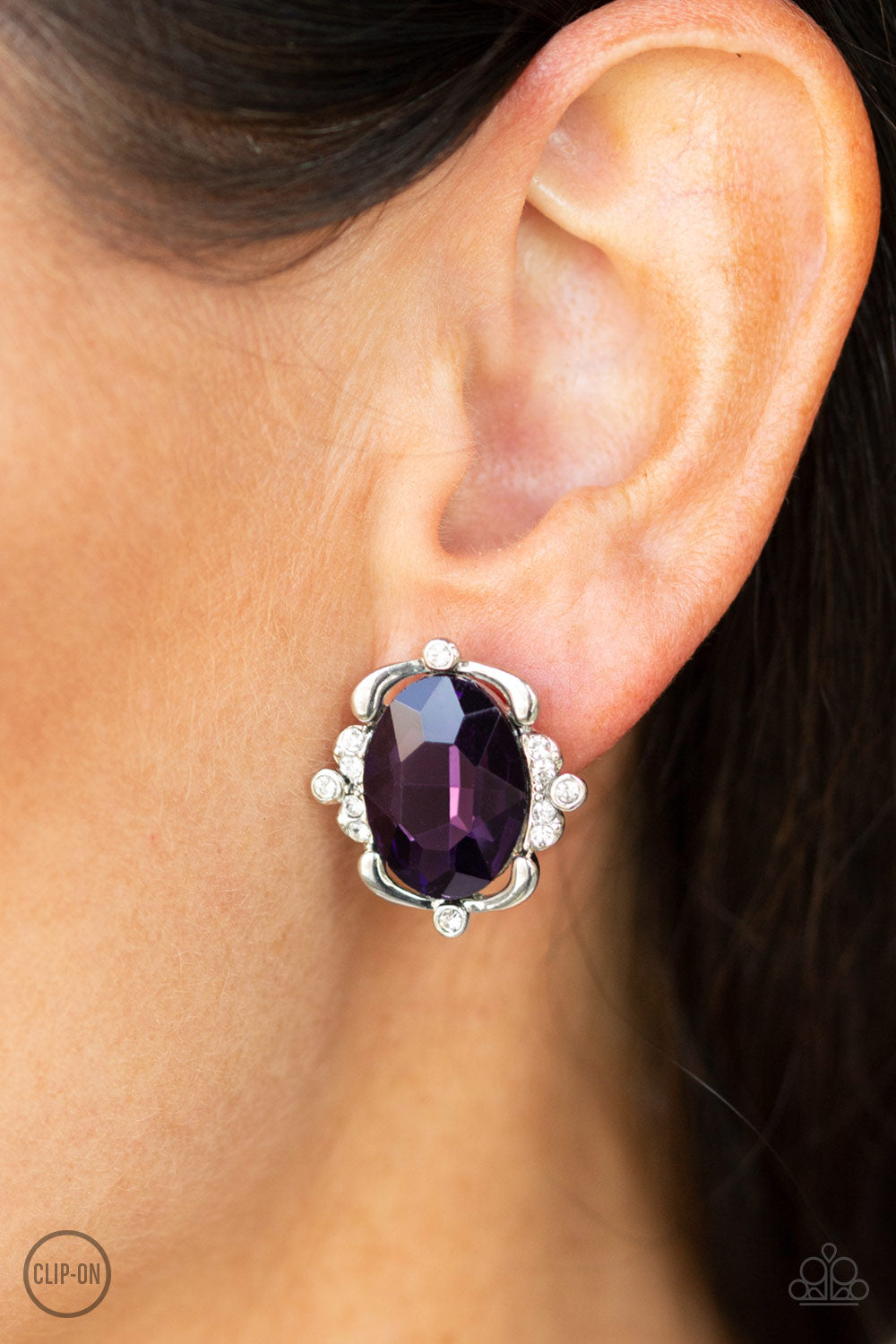 Paparazzi Accessories-Regally Radiant Purple Earrings