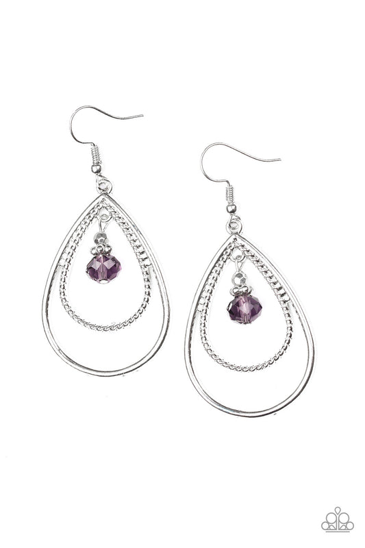 Paparazzi Accessories-Reign On My Parade Purple Earrings