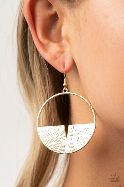 Paparazzi Accessories-Reimagined Refinement Gold Linear Earrings