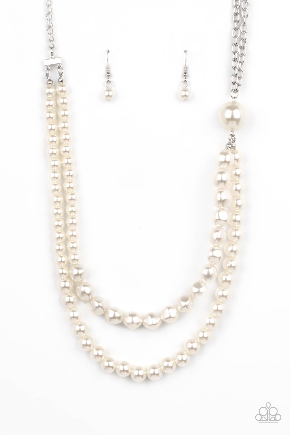 Paparazzi Accessories-Remarkable Radiance White Classic Pearl Necklace Set