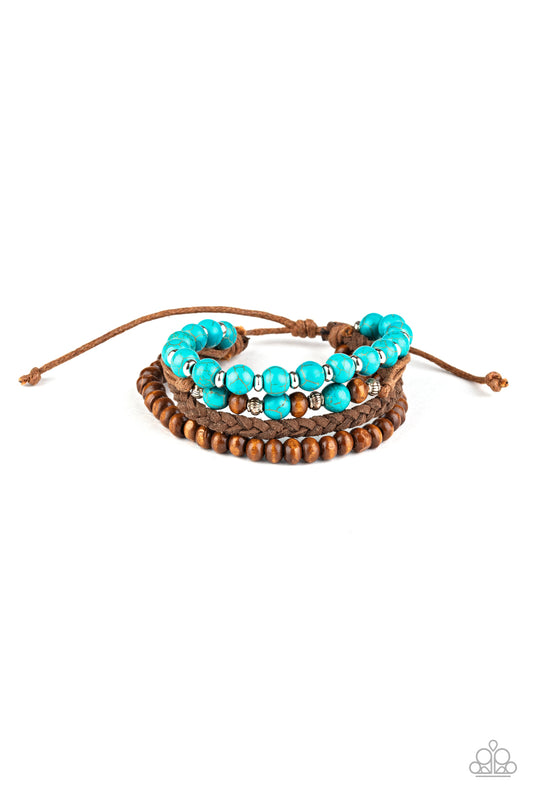 Paparazzi Accessories-Renewable Energy Blue Wooden Bracelet