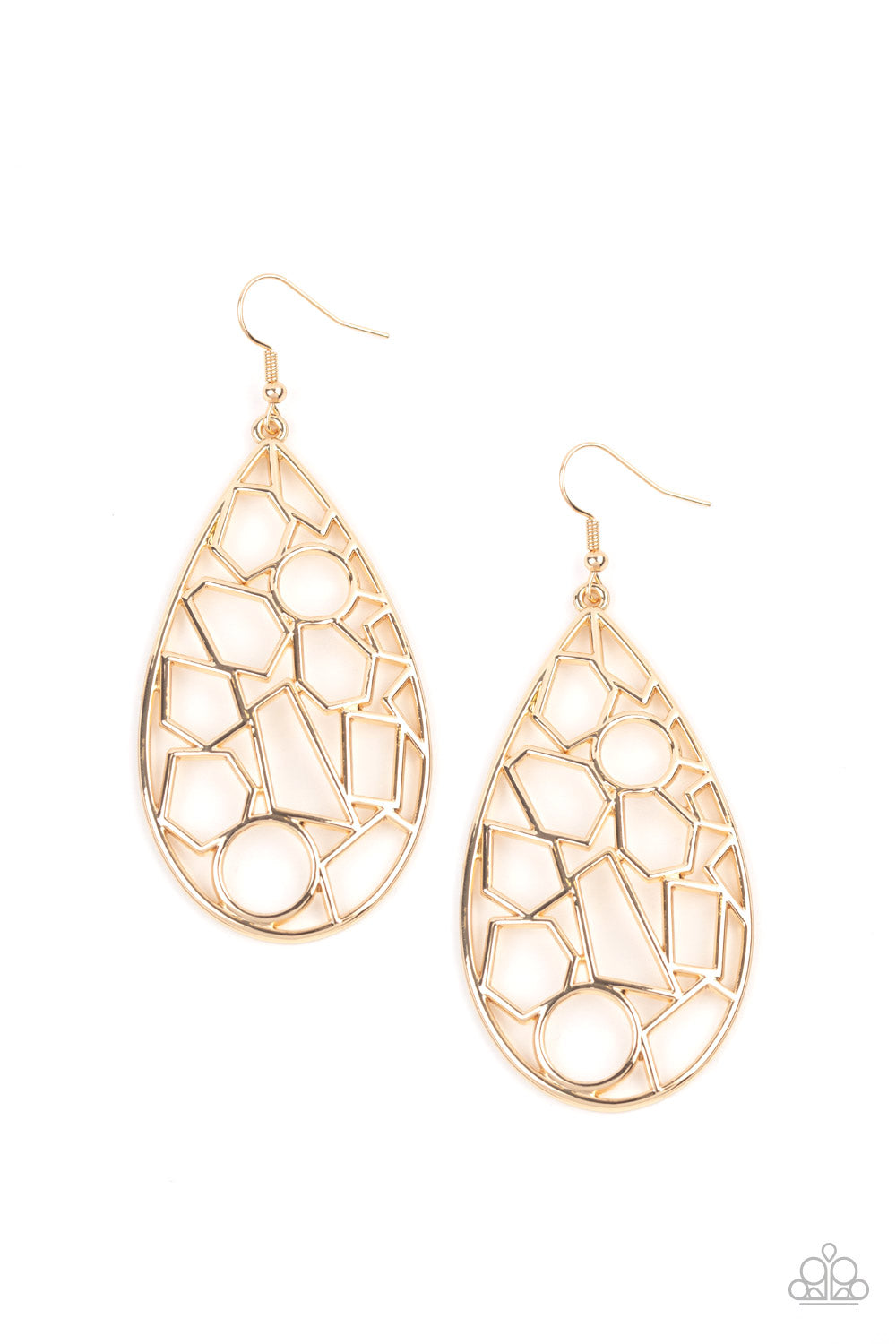 Paparazzi Accessories-Reshaped Radiance Gold Earrings