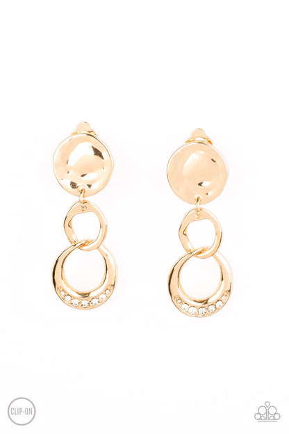 Paparazzi Accessories-Reshaping Refinement Gold Clip-On Earrings