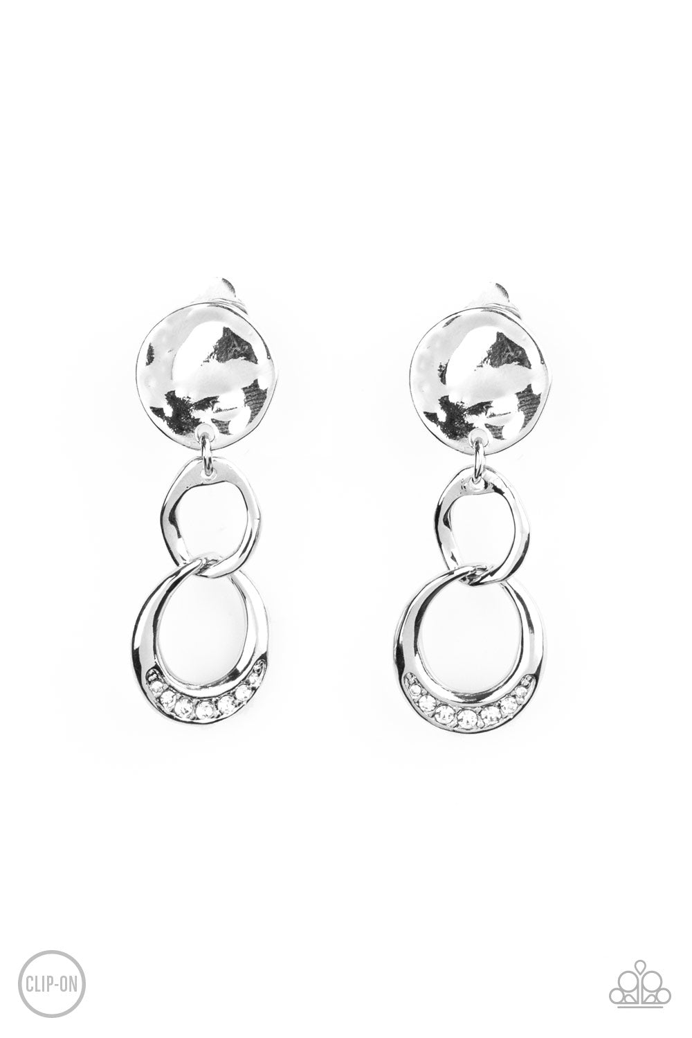 Paparazzi Accessories-Reshaping Refinement White Clip-on Earrings