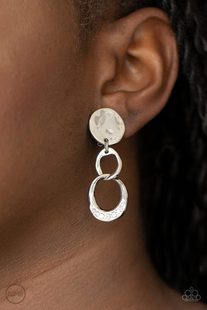 Paparazzi Accessories-Reshaping Refinement White Clip-on Earrings