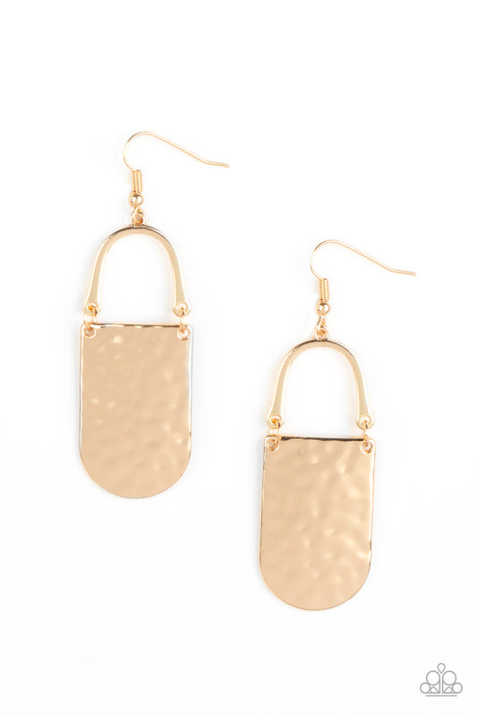 Paparazzi Accessories-Resort Relic Gold Earrings
