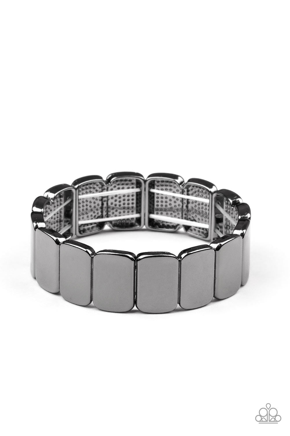 Paparazzi Accessories-Retro Effect Shiny Black Rectangular Bracelet