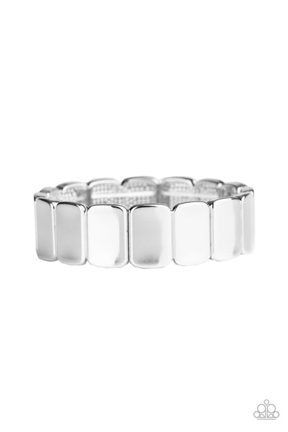 Paparazzi Accessories-Retro Effect Silver Rectangular Bracelet