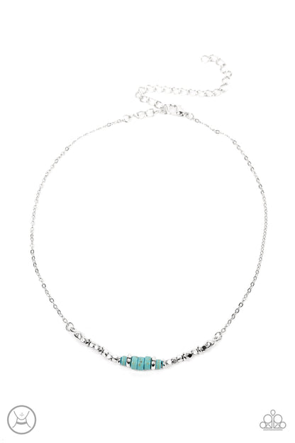 Paparazzi Accessories-Retro Rejuvenation Blue Turquoise Stone Necklace Set