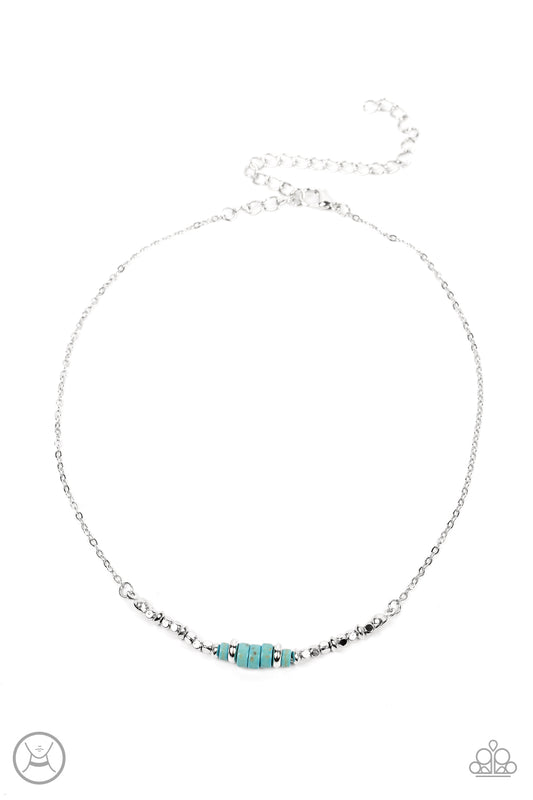 Paparazzi Accessories-Retro Rejuvenation Blue Turquoise Stone Necklace Set