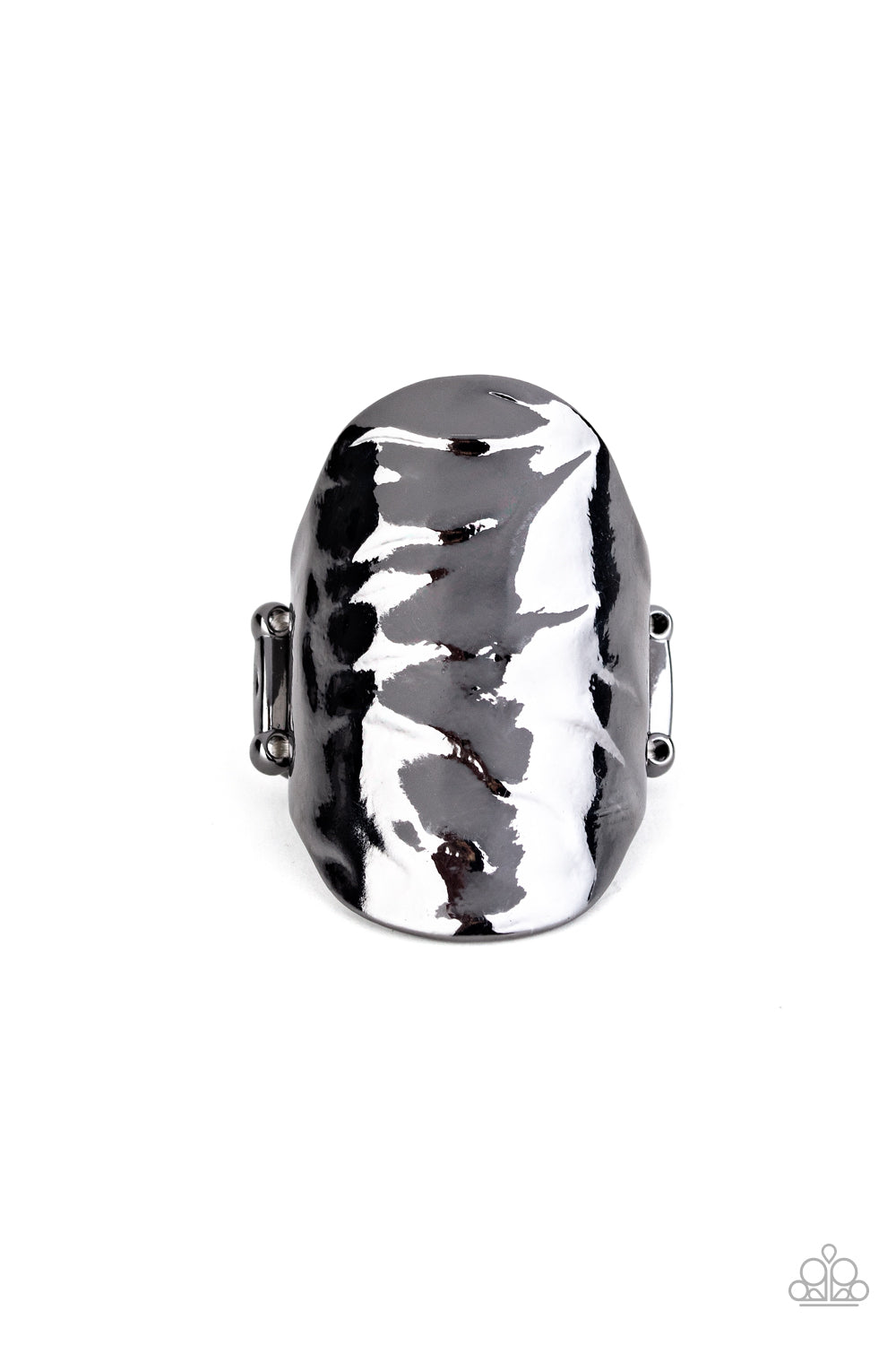 Paparazzi Accessories-Retro Ripple Black Ring