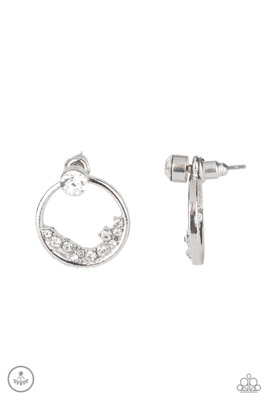 Paparazzi Accessories-Rich Blitz White Earrings