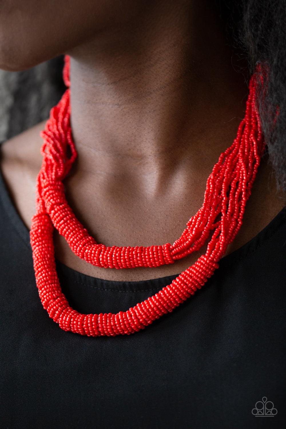 Paparazzi Accessories-Right As RAINFOREST Red Necklace Set