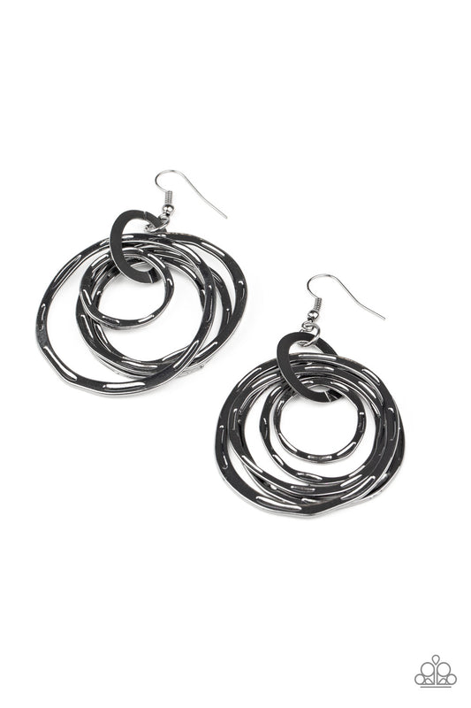 Paparazzi Accessories-Ringing Radiance Black Earrings