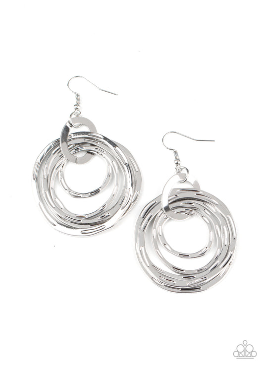 Paparazzi Accessories-Ringing Radiance Silver Earrings