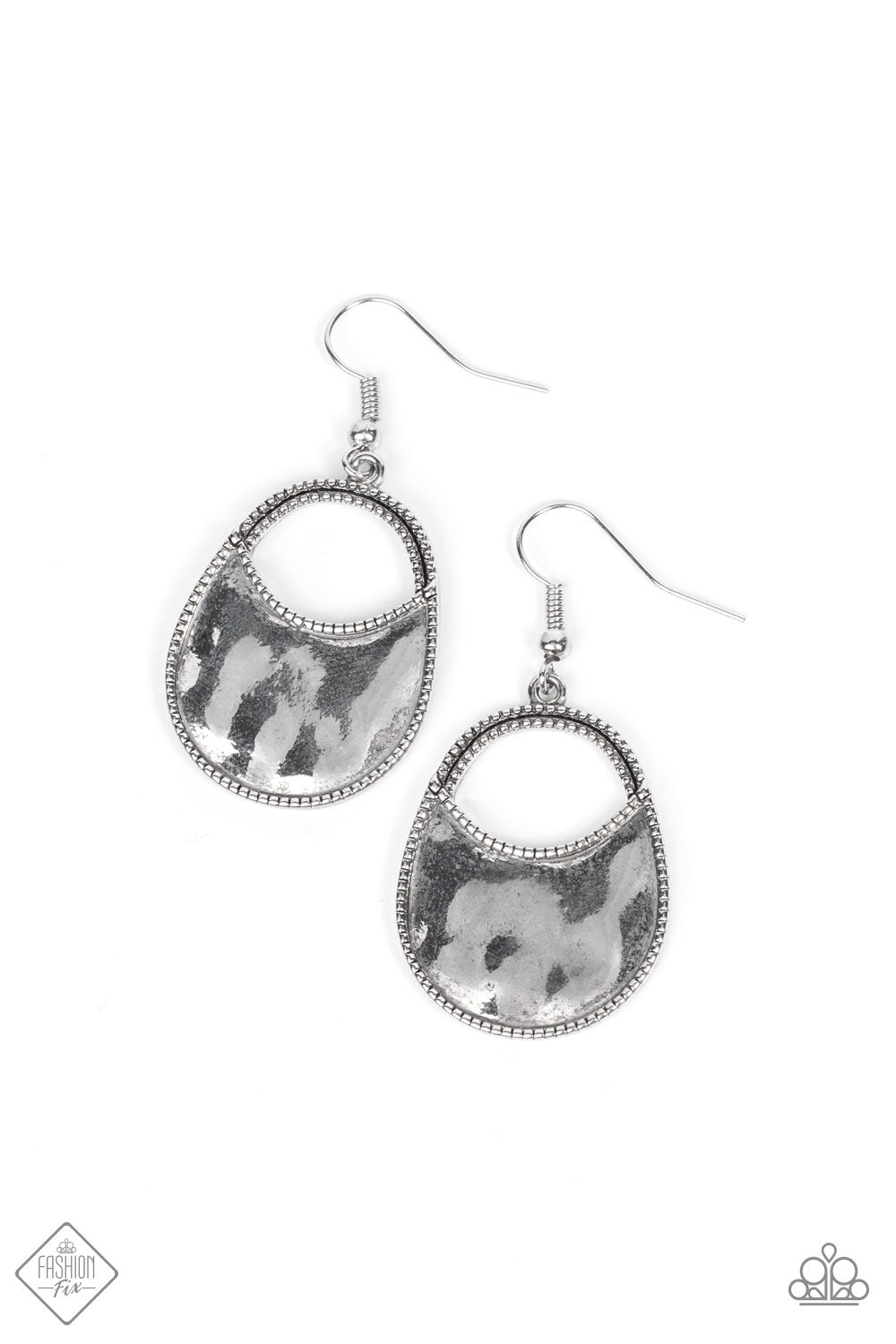 Paparazzi Accessories-Rio Rancho Relic Silver Oval Cut Out Earrings